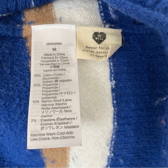 Madewell Blue Striped Belmore Sweater in Coziest Textured Yarn - Picture 4 of 5